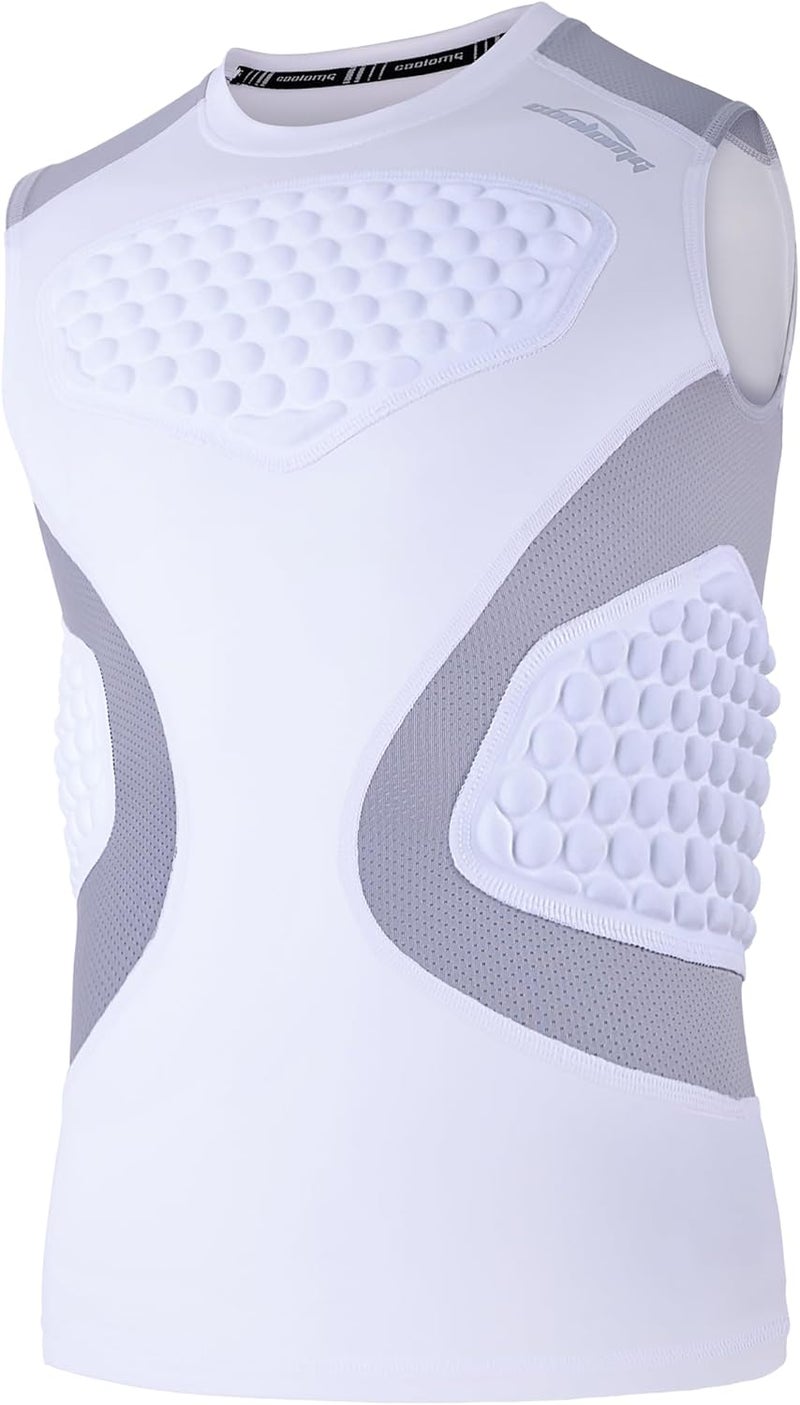 COOLOMG Mens Baseball Chest Rib Protector Adult Football Padded Compression Shirt Heart Sternum Guard - Image 1